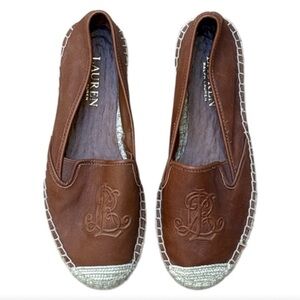 Ralph Lauren Brown Leather Espadrille Flats – Size 6.5